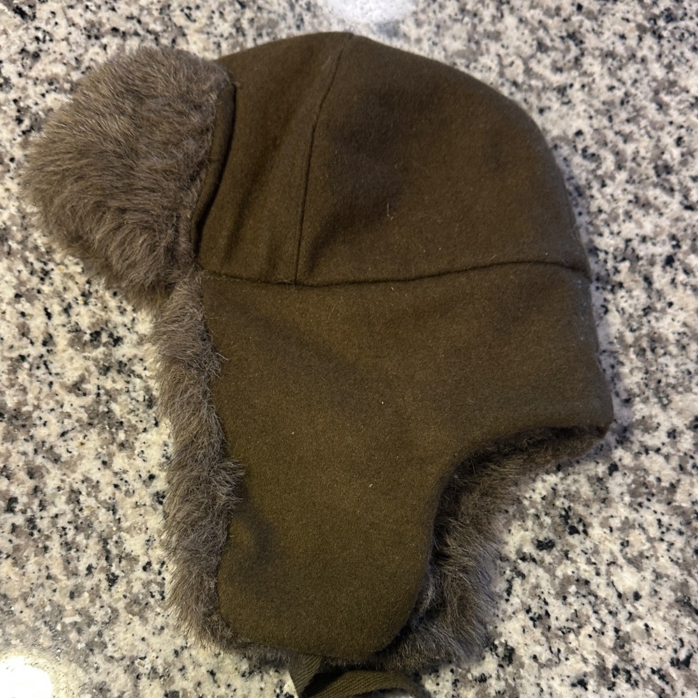 Kangol brown Trapper Hat with Fur Trim